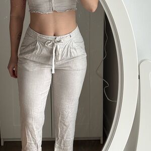 Wilfred linen Light Beige pants (Aritzia)